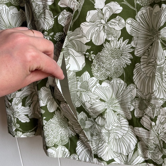 NWT J. Crew X Liberty London Floral Cotton Cut Out Green Cream Boho Resort Sz 6 - Picture 9 of 9
